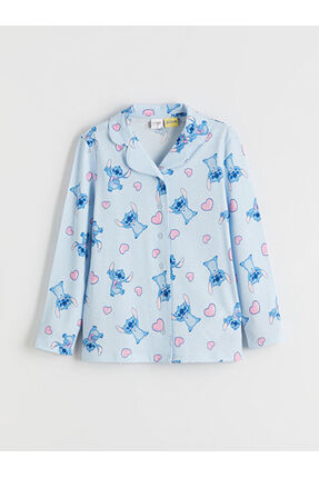 RMZ GİYİM FARKIYLA Gömlek Roba Stitch Baskılı Kız Çocuk Pijama Takımı Image 1