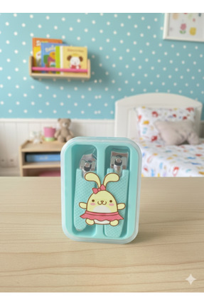 Bebek Bakım Seti - Karakter Figürlü Tırnak Makası ve Bakım Kiti (Açık Mavi) Image 0