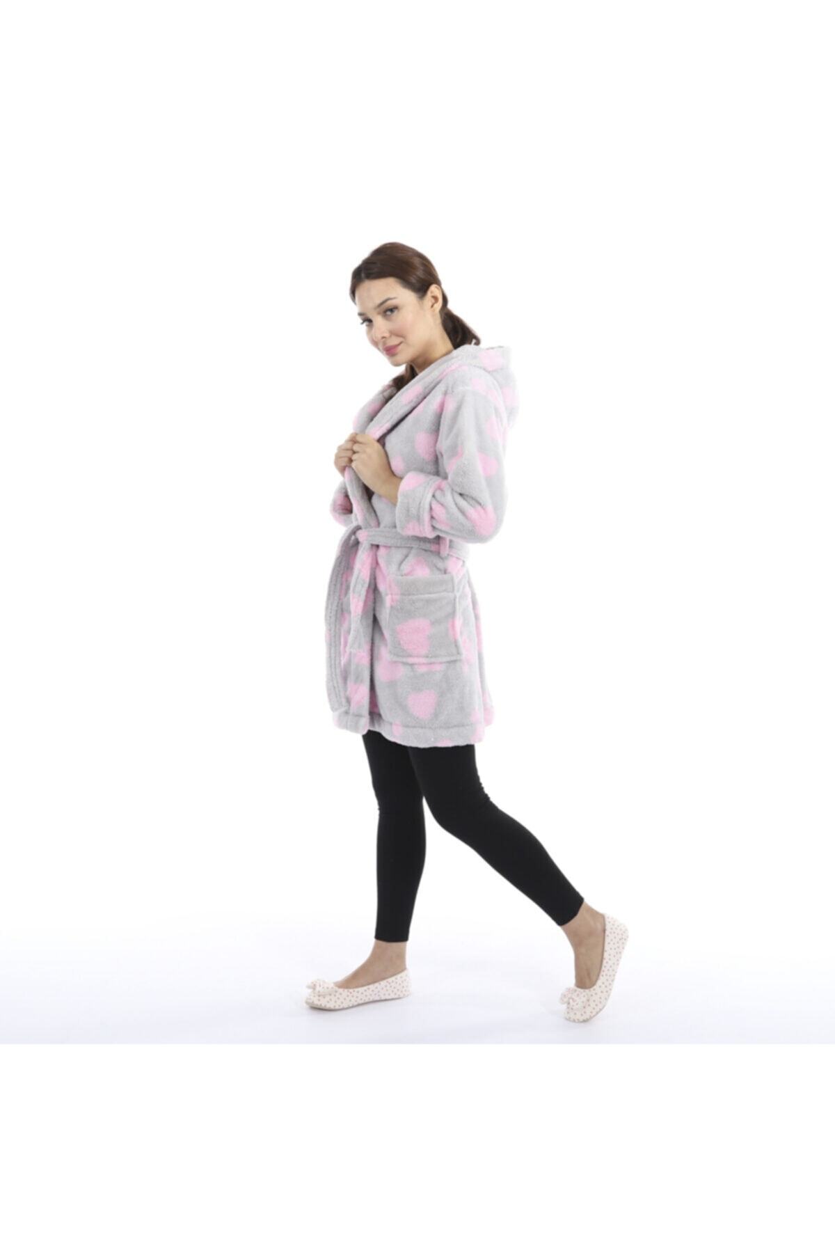 NETY WEAR 460 Gri Kalpli Welsoft Sabahlık Diz Üstü Boy