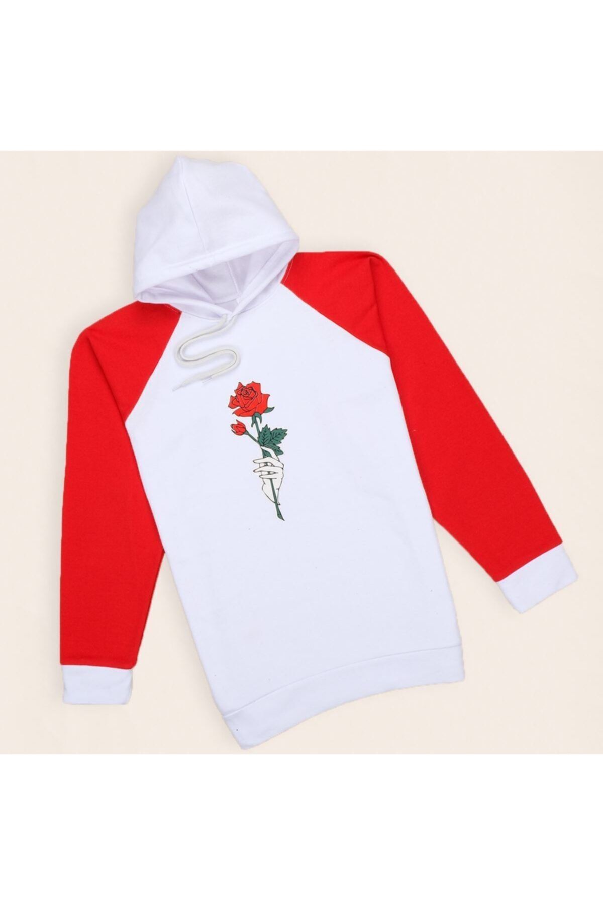uyguntarz Beyaz Rose Sweatshirt