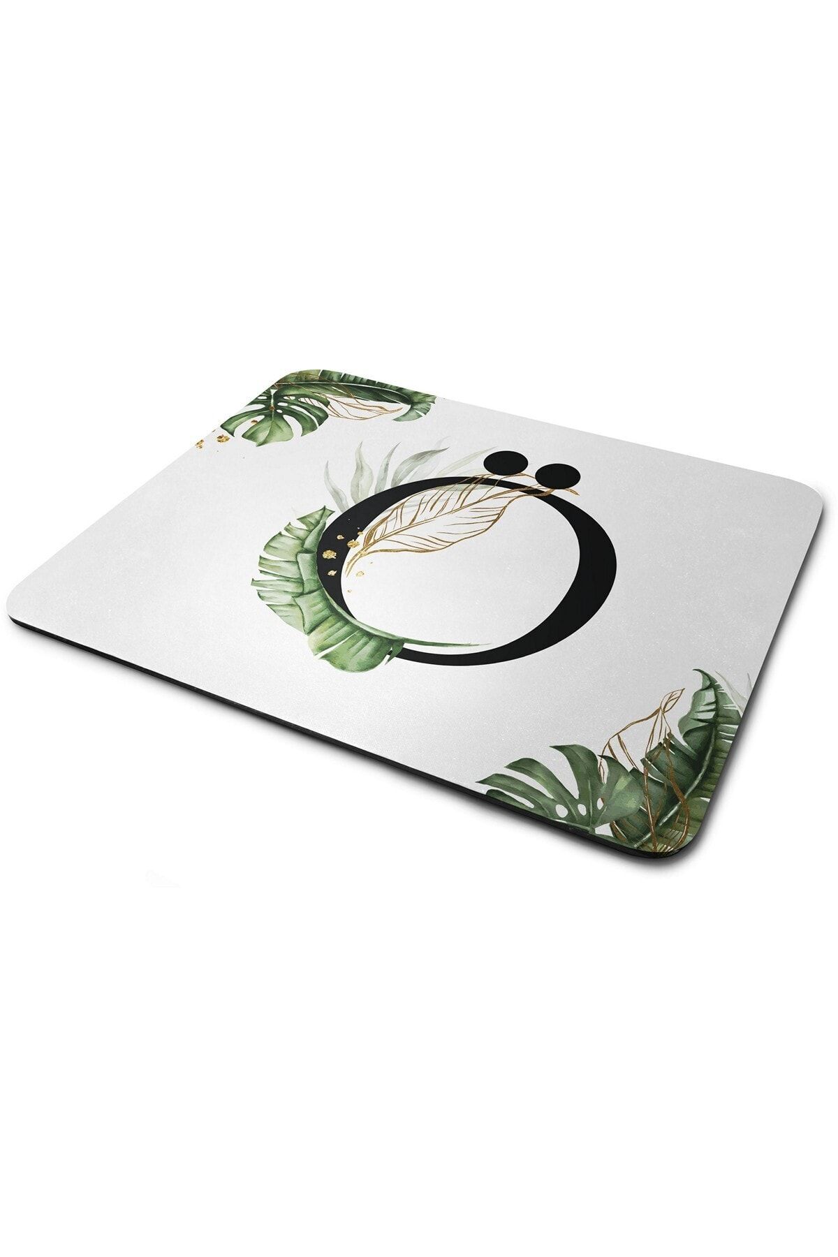 WuW Tropik Desenli Ö Harfli Kaymaz Taban Dikdörtgen Mousepad