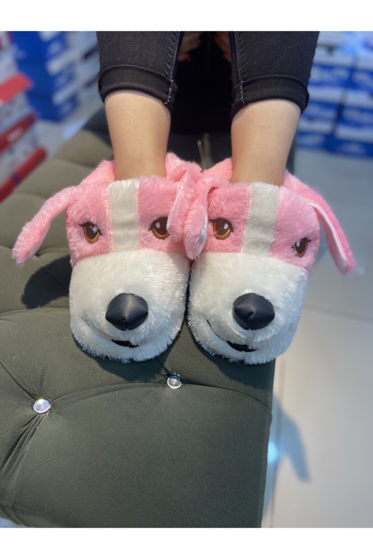 Hacıoğlu Ayakkabı Pembe Hayvanlı Kadın Ev Pandufu