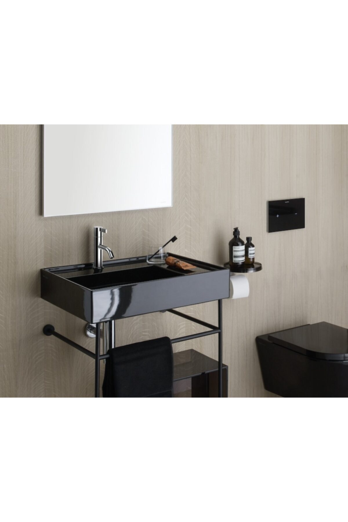 Laufen Kartell Sag Etajerlı Lavabo Delıklı 600x460 Mm Sıyah 8.1033.4.020.111.1