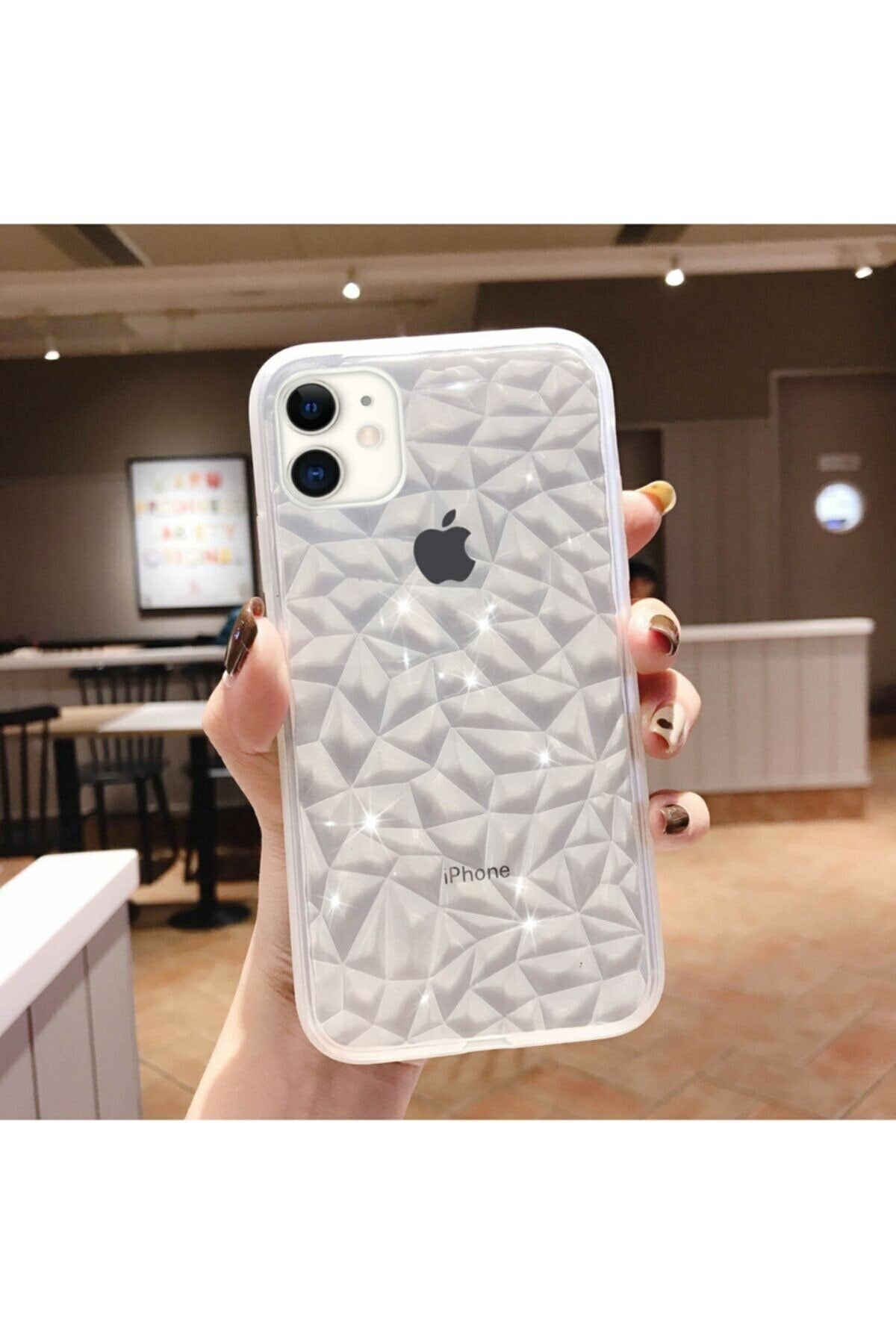 Tria Iphone 11 Pramit Desenli Renkli Darbe Önleyici Silikon Kılıfı Şeffaf