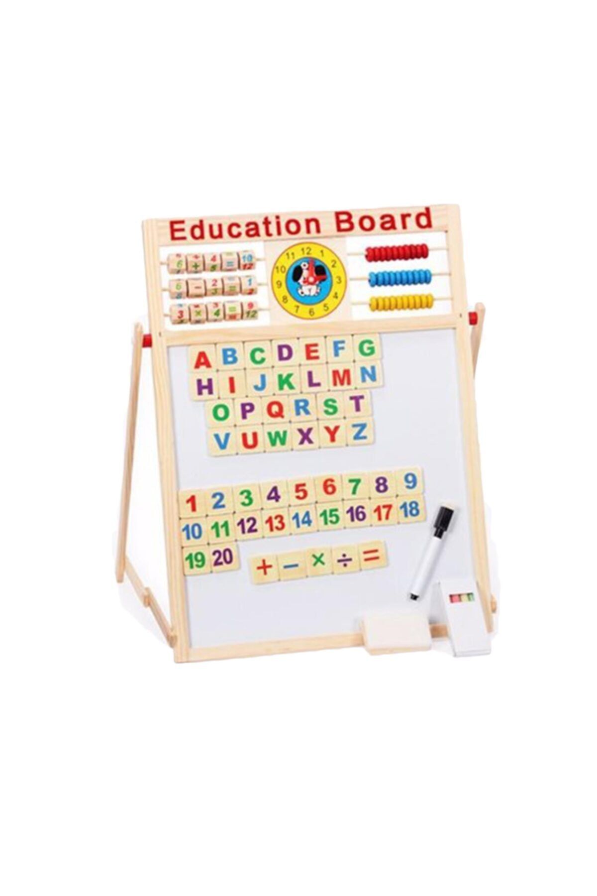 Mashotrend Çocuk Manyetik Yazı Tahtası Ahşap Eğitim Türkçe Matematik Öğrenme