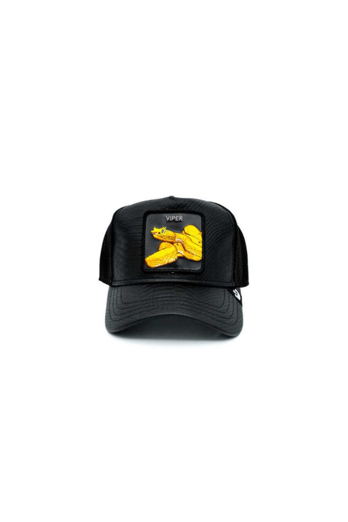 Goorin Bros Night Viper ( Yılan Figürlü) Deri Görünümlü Şapka 101-0823 Siyah Standart