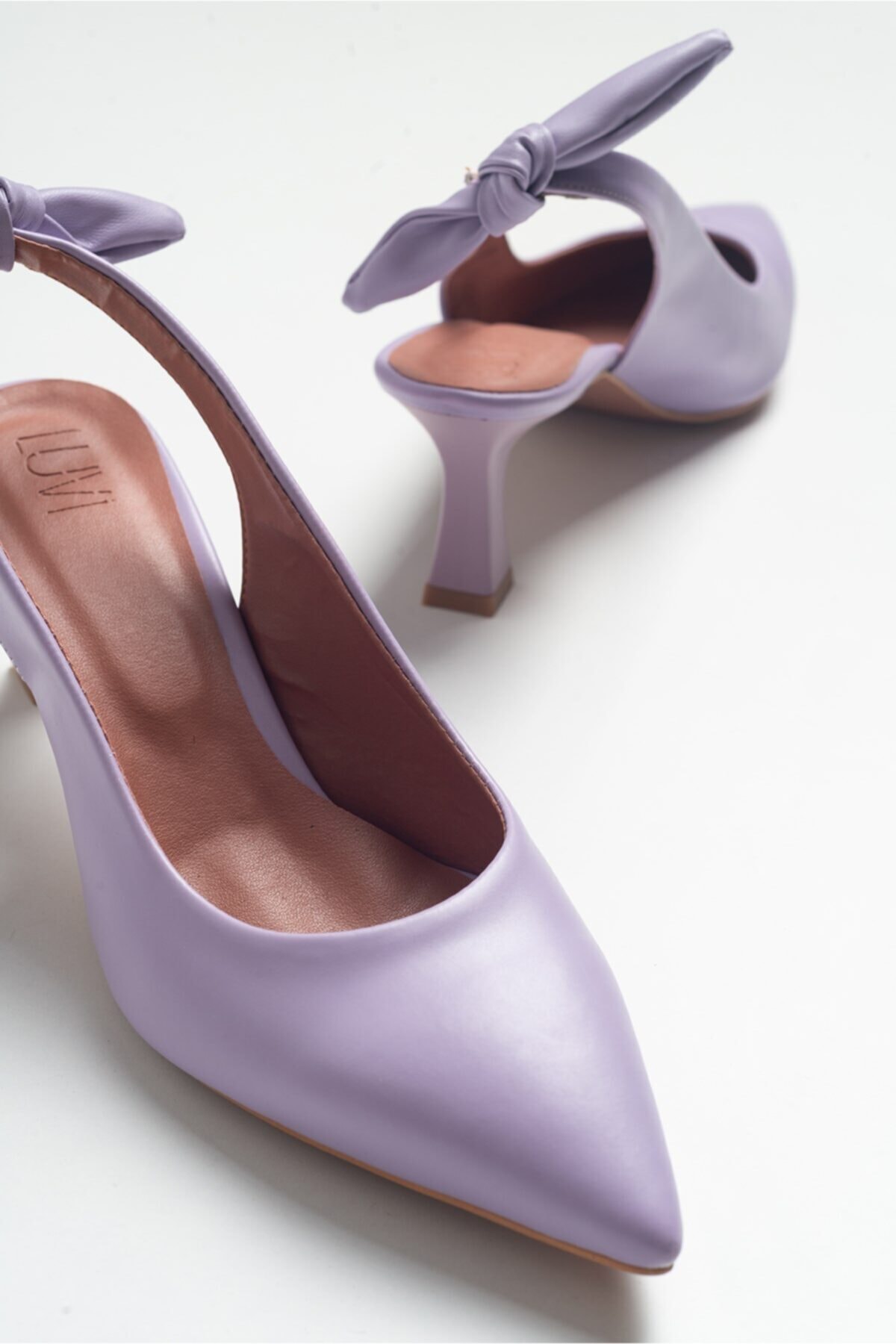 LuviShoes 301 Lıla Cılt Topuklu Kadın Sandalet
