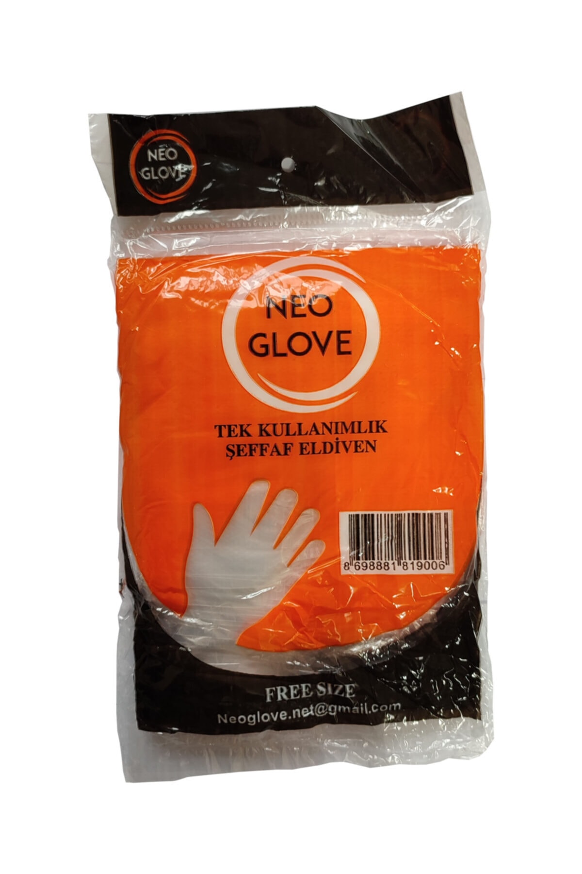 NEOGLOVE Tek Kullanımlık Şeffaf Market İş Temizlik Eldiveni - Büyük Boy - 100 Adetlik Paket