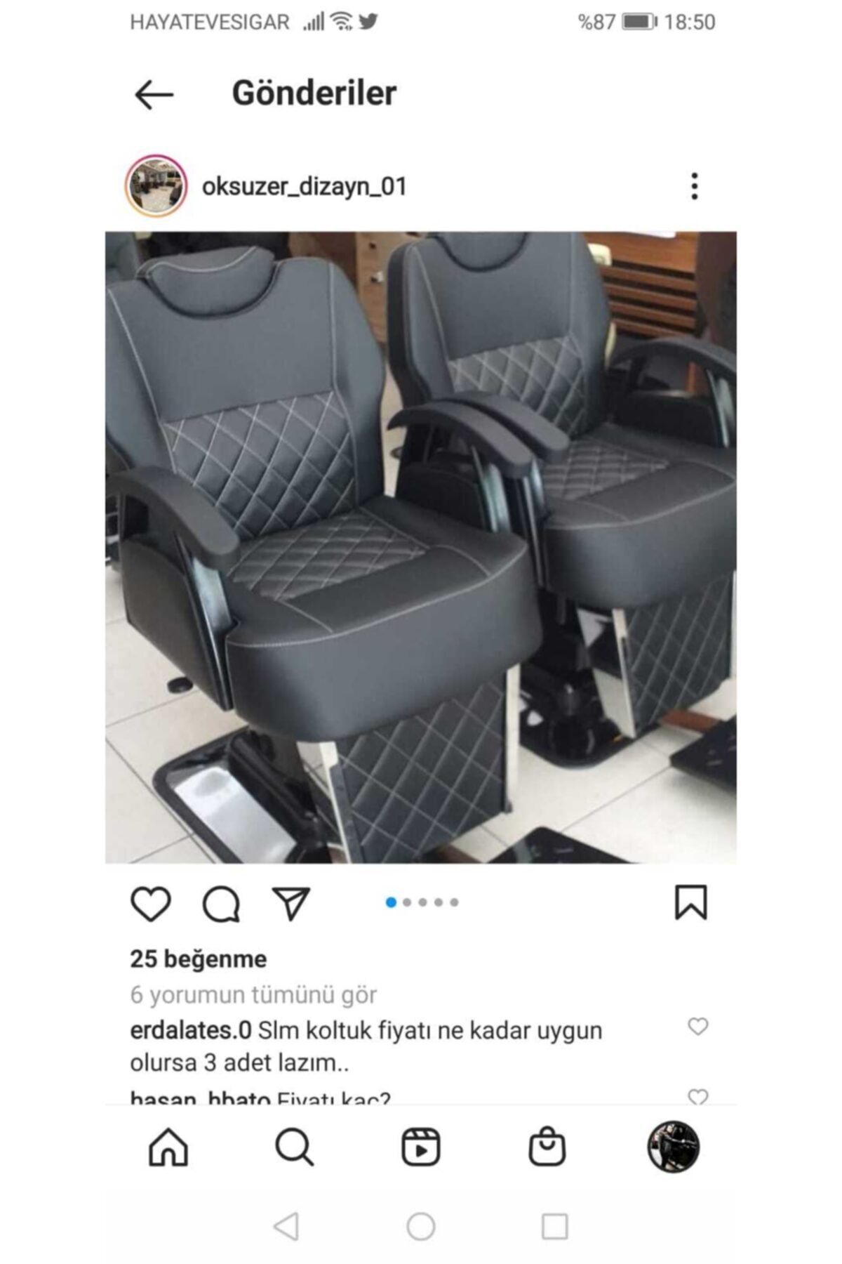 öksüzler dizayn Borulu Kol Berber Koltuğu