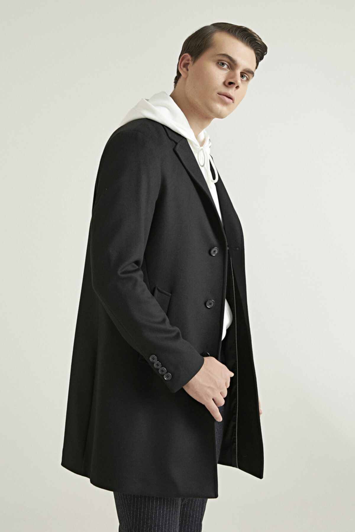 D'S Damat Regular Fit Siyah Palto