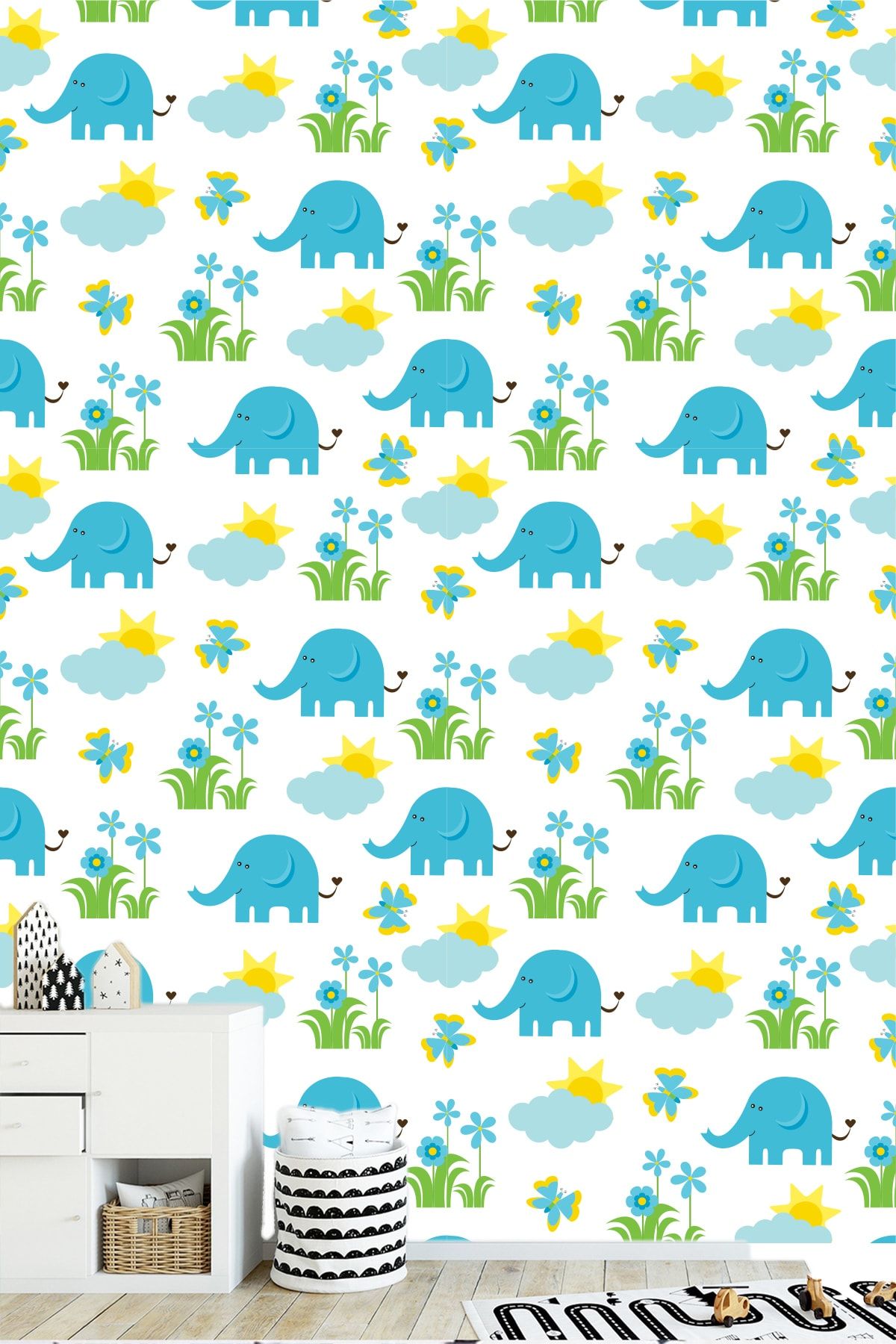 LAGOONkids Blue Elephant Çocuk Odası Duvar Kağıdı