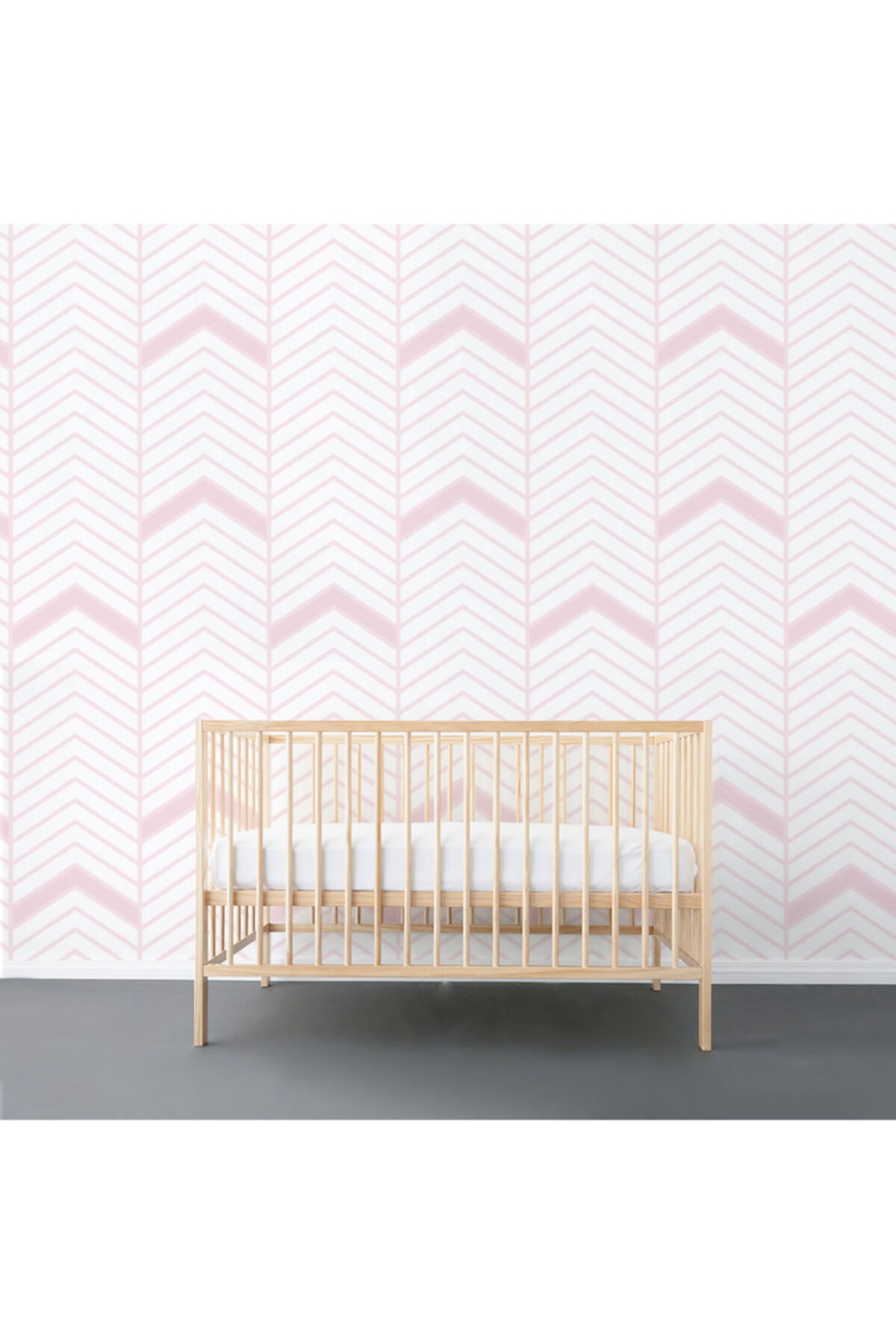 LAGOONkids Chevron – Pink On White Çocuk Odası Duvar Kağıdı