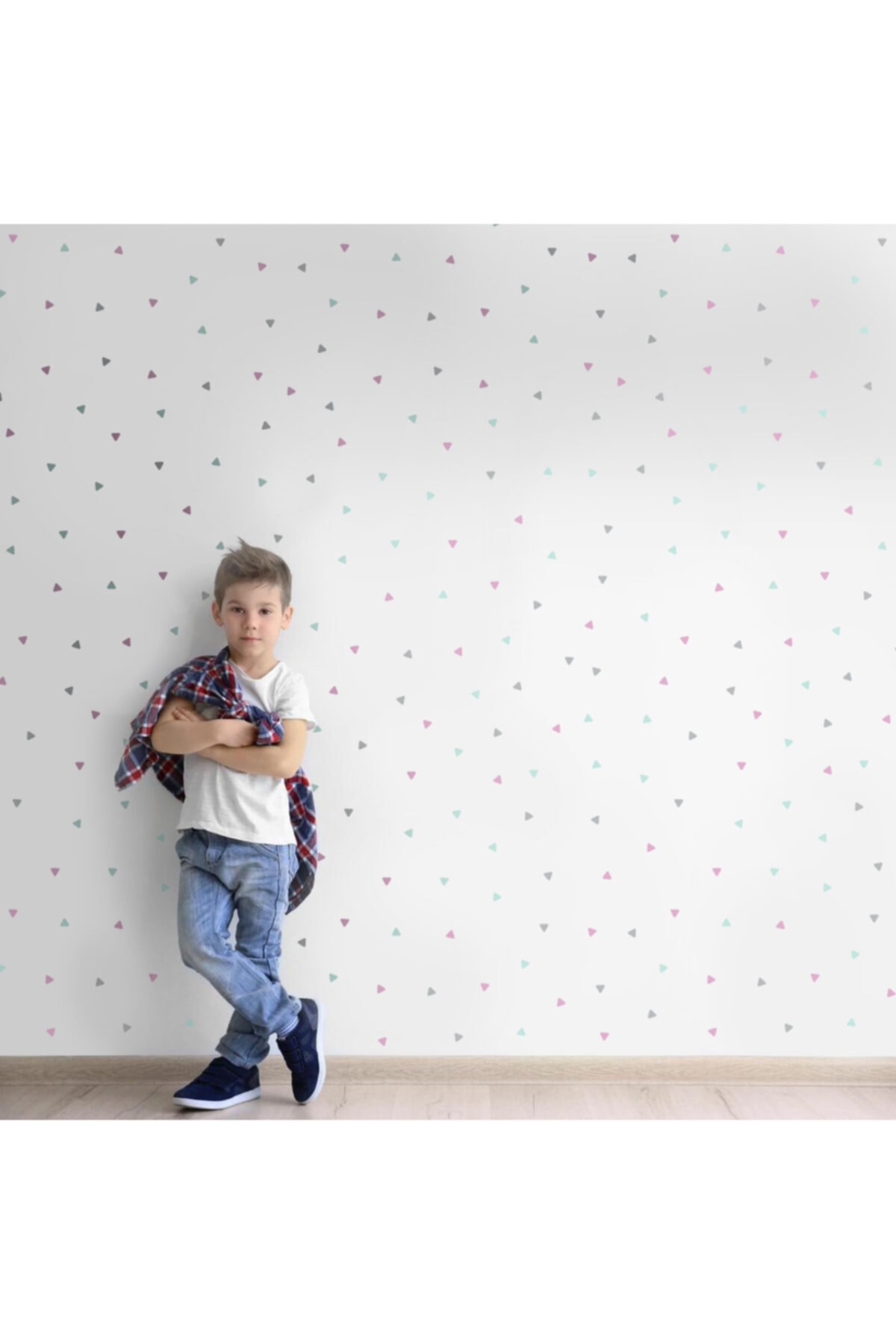 LAGOONkids Triangles Lilac Green Gray Çocuk Odası Duvar Kağıdı