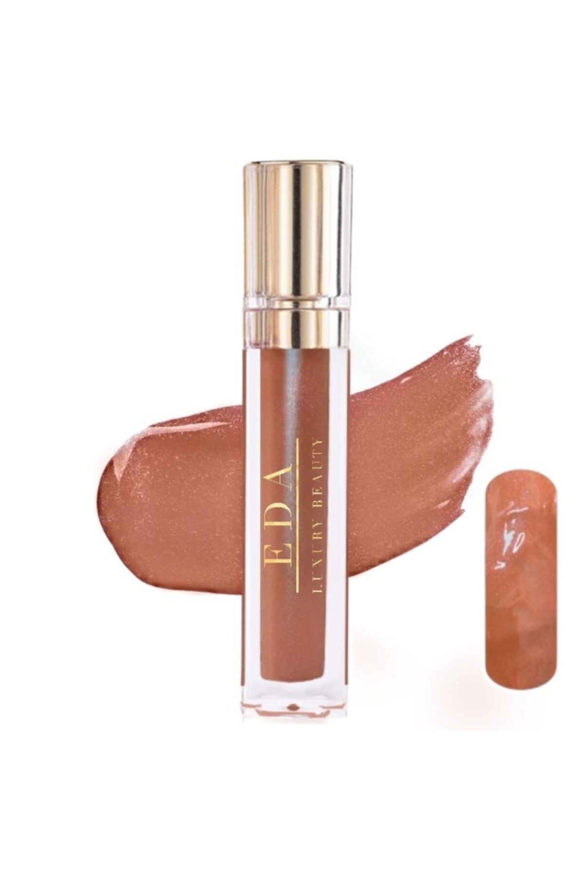 EDA LUXURY BEAUTY Rengi Acik Kahverengi Simli Dudak Parlaticisi