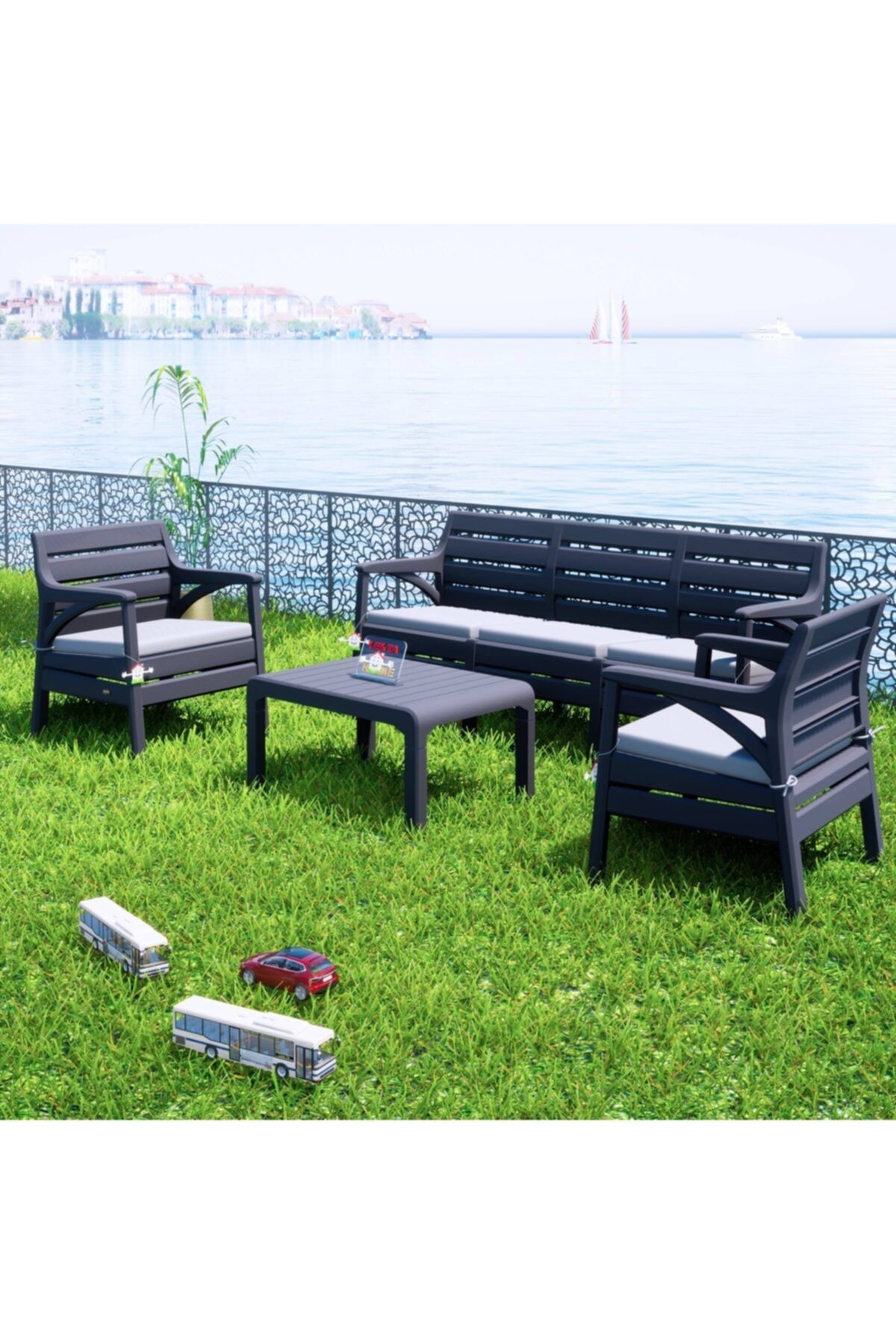 Holiday Hawaii Oturma Grubu Bahçe Ve Balkon Koltuk Takımı Gri