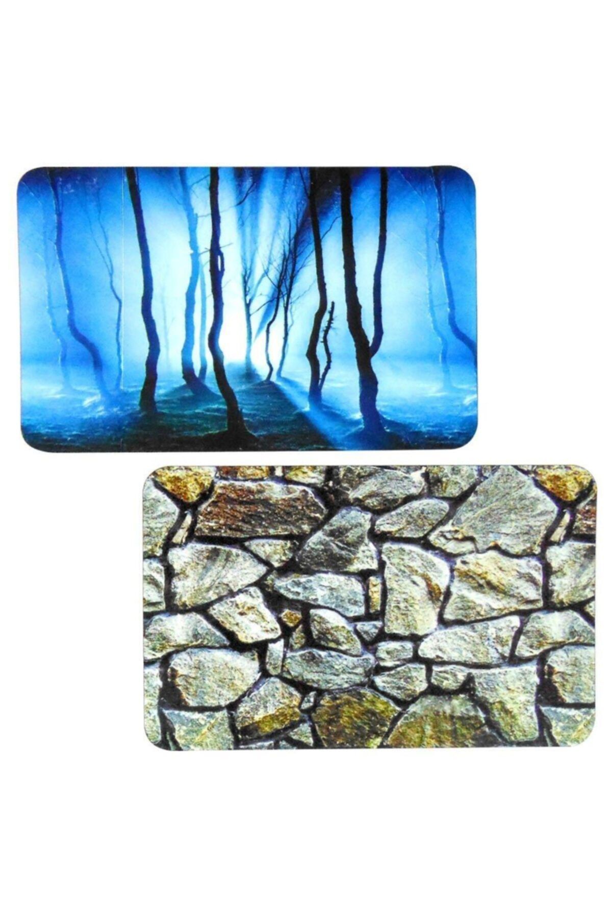 Naturel Color Akvaryum Arka Fon Manzara Çift Taraflı Orman Kaya 3 Boyutlu 50 Cm 1 Metre