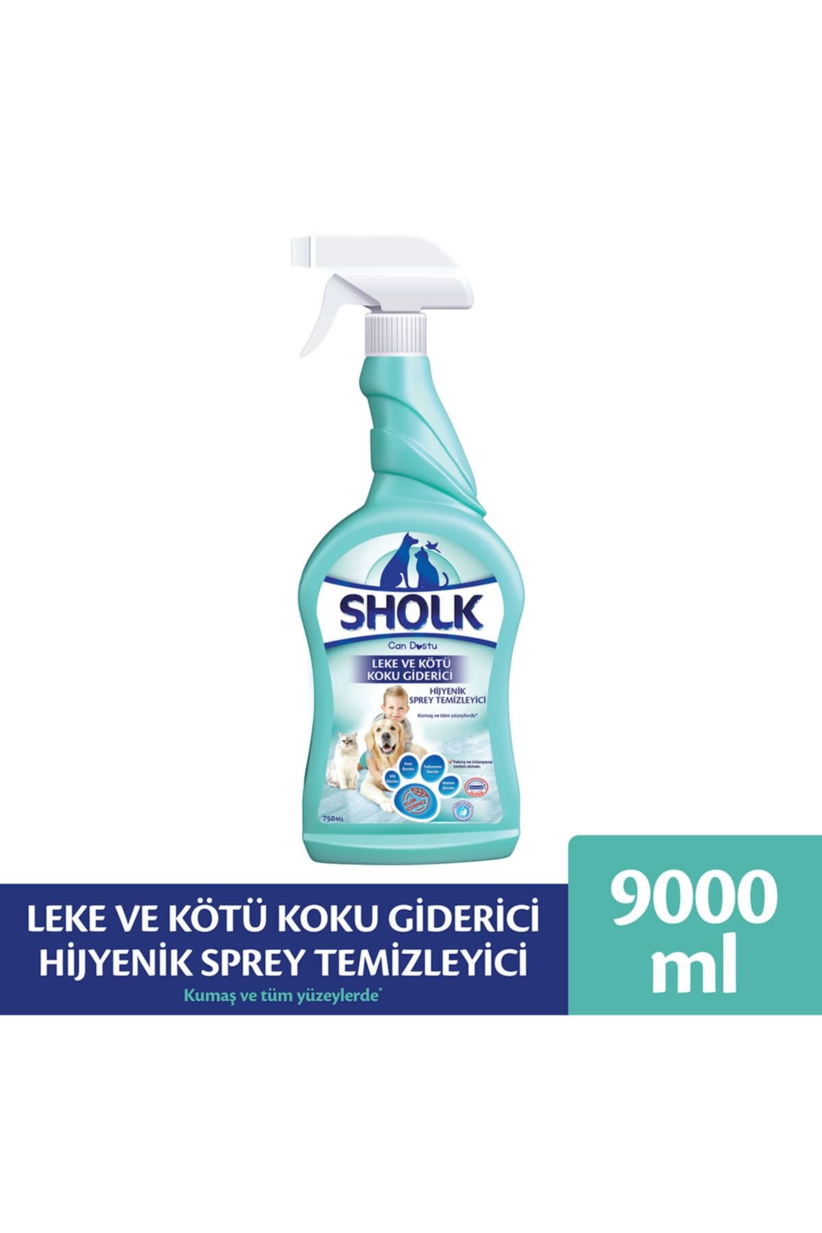 Sholk Evcil Hayvan Leke Ve Koku Giderici Hijyenik Sprey 750ml X12 Adet (9 L)
