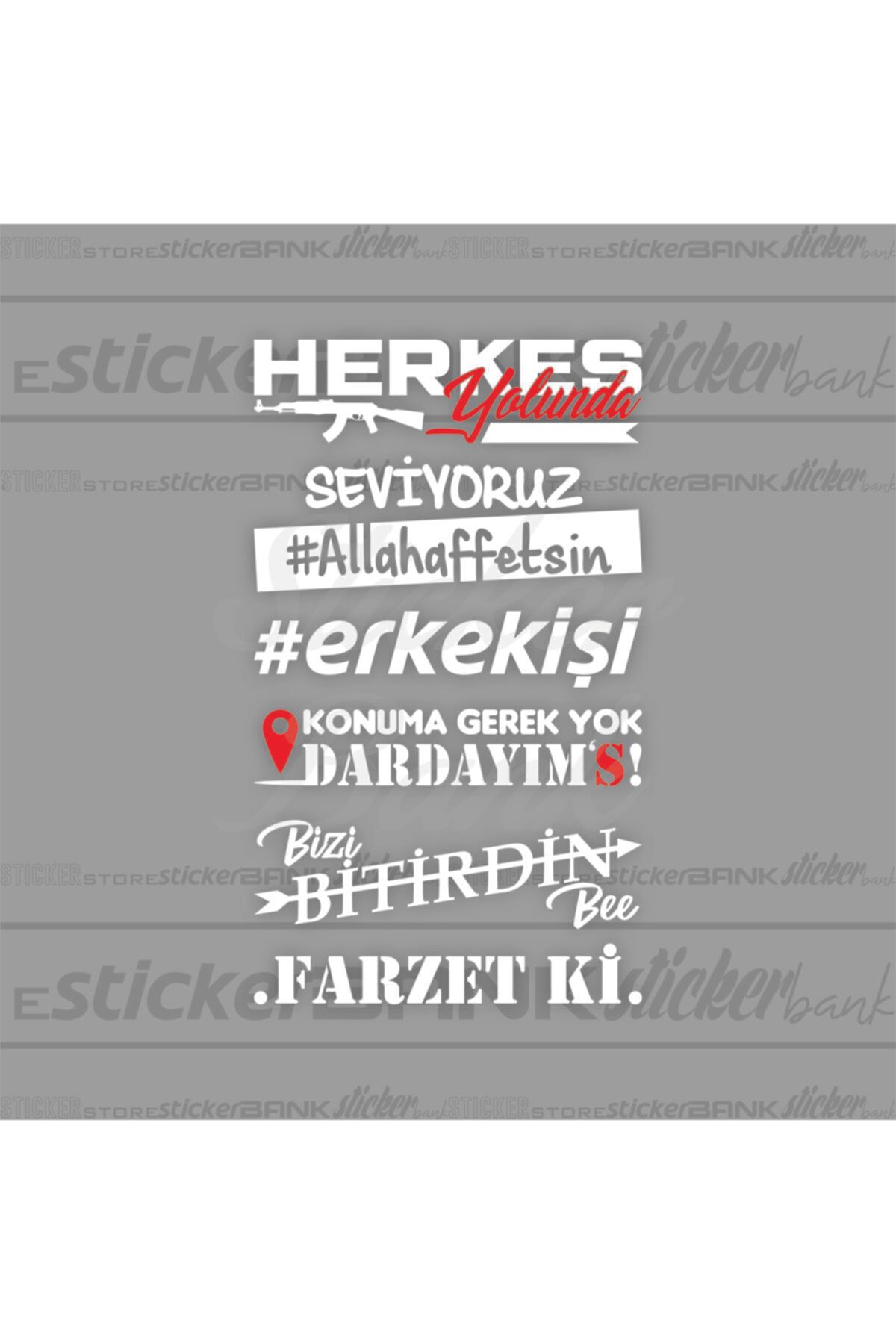 Sticker Bank Araba Sticker Arka Cam Sticker Set3