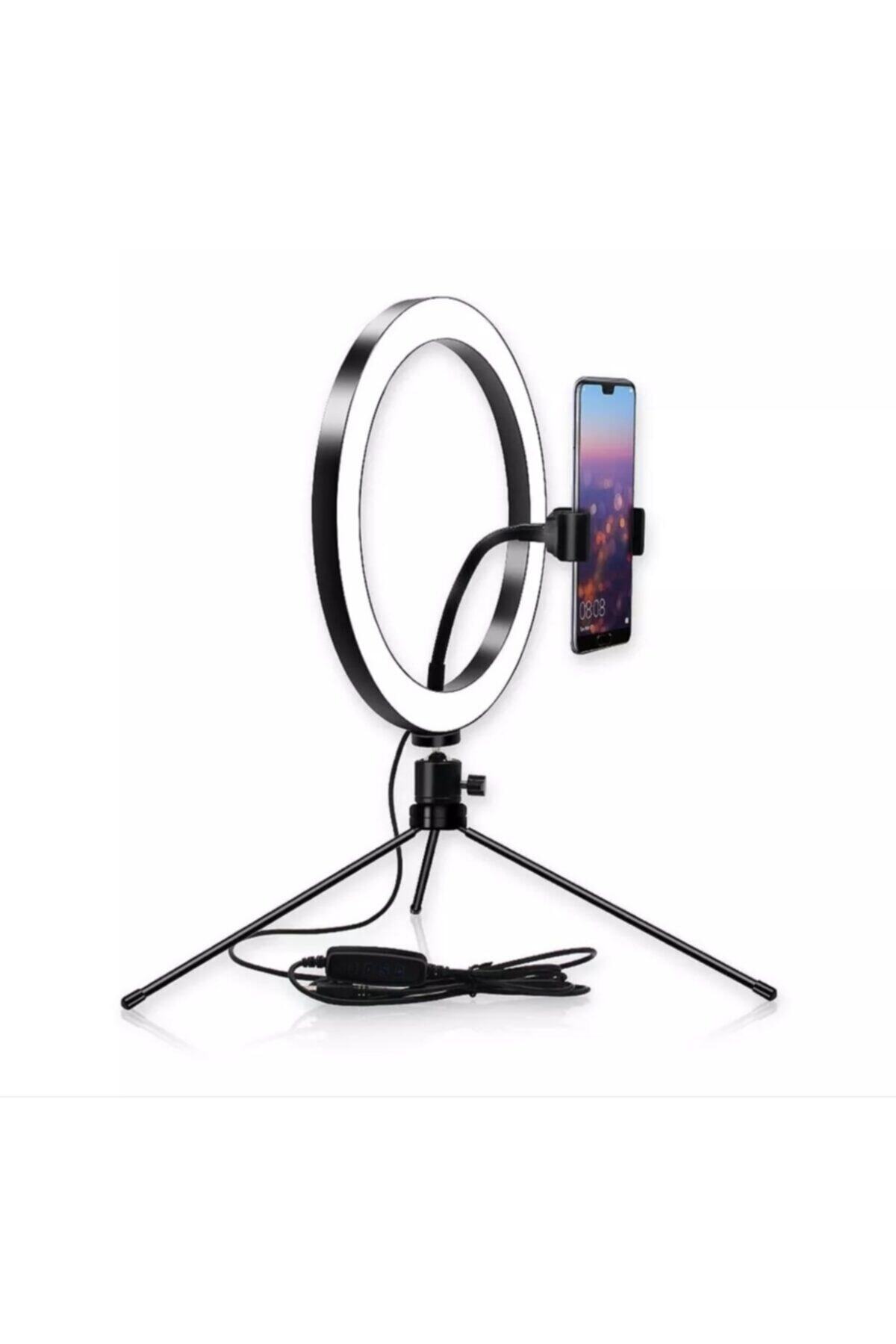 NO NAME Ring Light Led Selfie Işığı Telefon Tutuculu Tripod Makyaj 8\