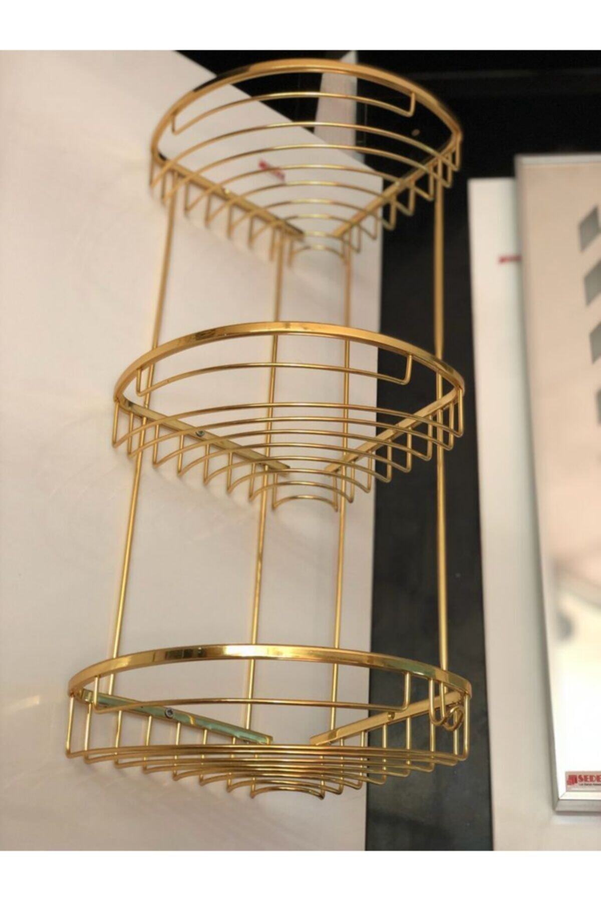 Sedef 3’lü Gold Banyo Köşelik Şampuanlık
