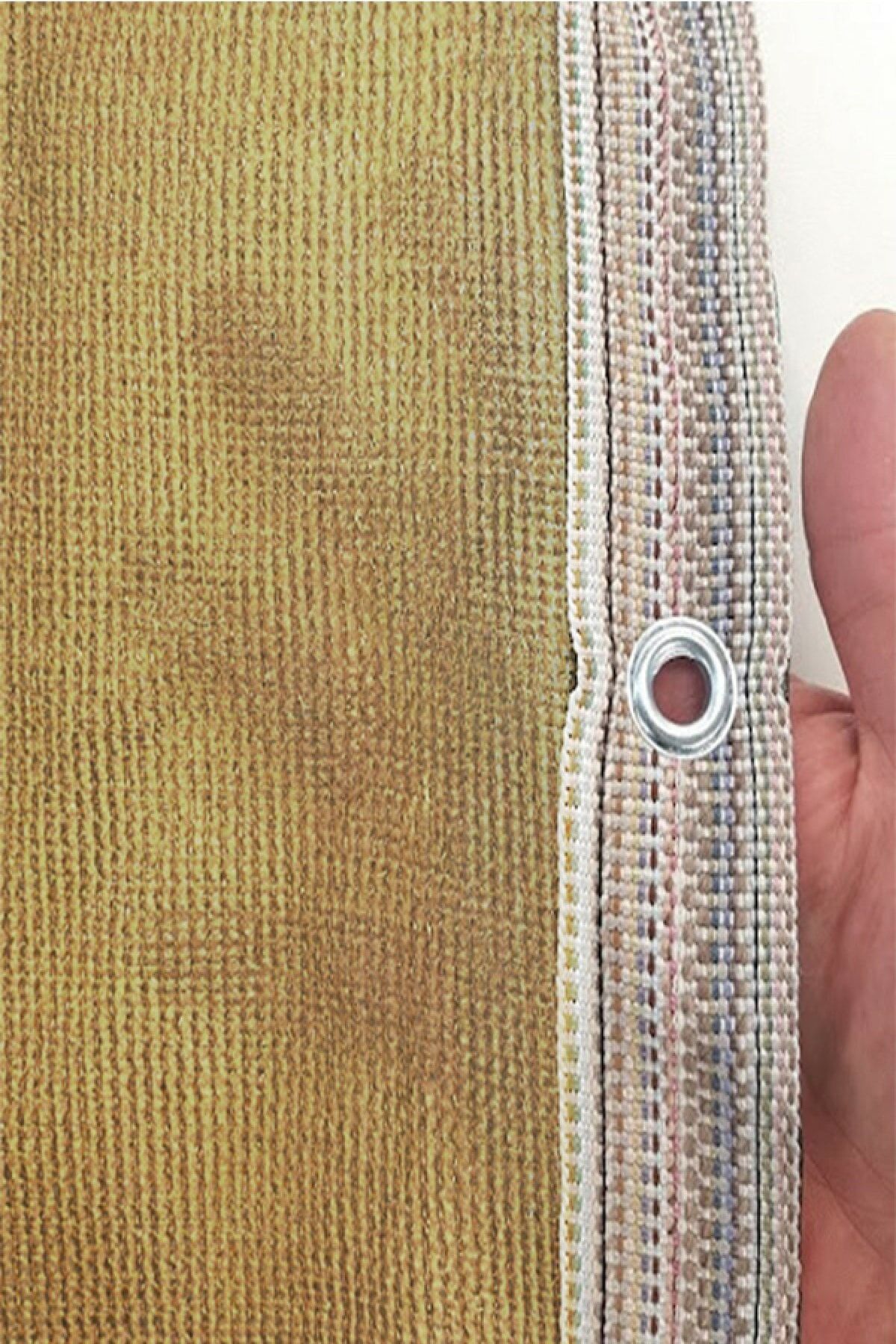 HRN Textile %95 Güneş Geçirmez Gölgelik File, Gölgeleme Tülü, Çit Filesi, Balkon Gölgeliği 9x7 M2 -krem