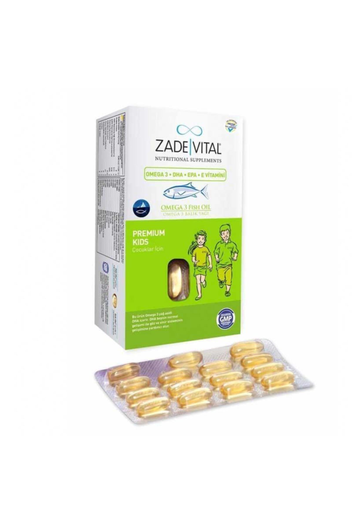 Zade Vital Omega 3 Fish Oil Premium Kids 45 Yumuşak Kapsül