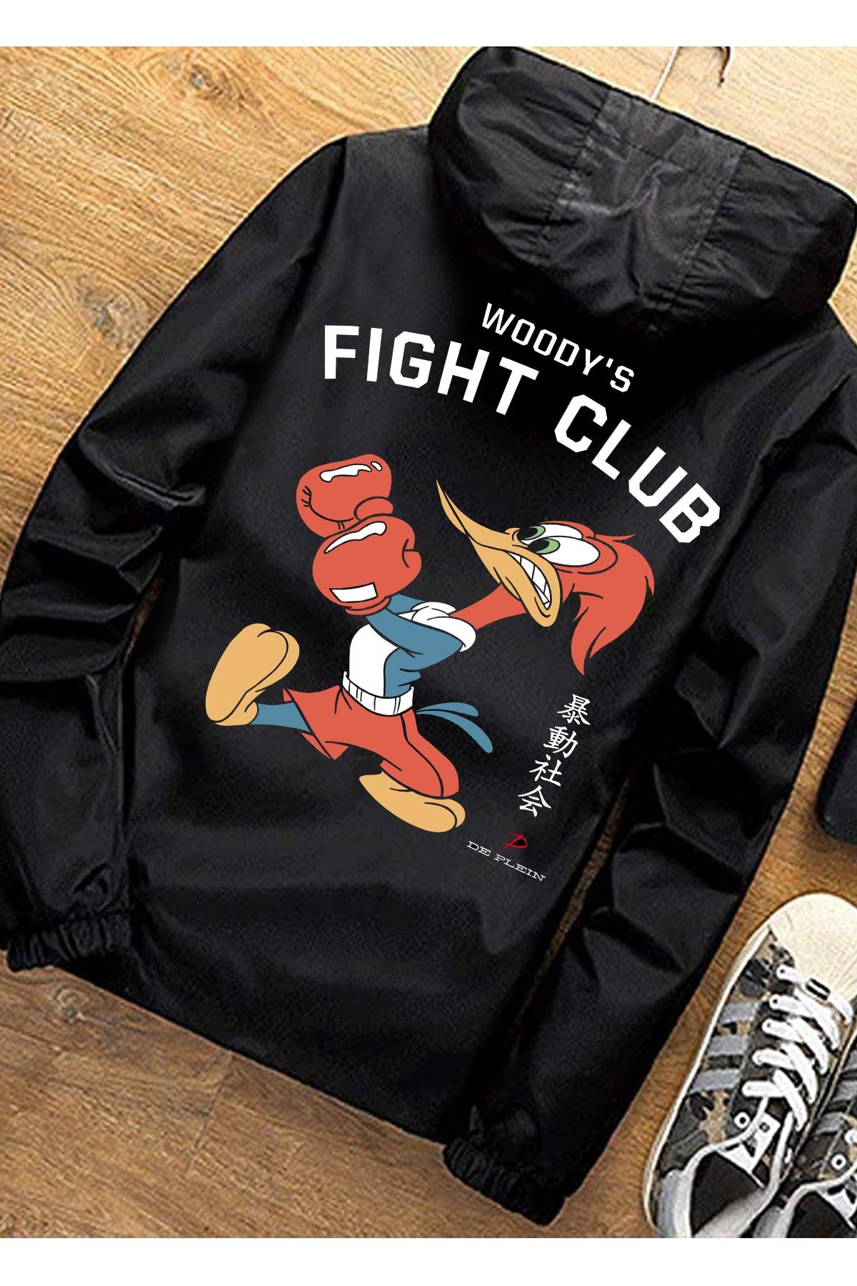 DE PLEIN Unisex Fight Club Siyah Su Geçirmez Spor Mont