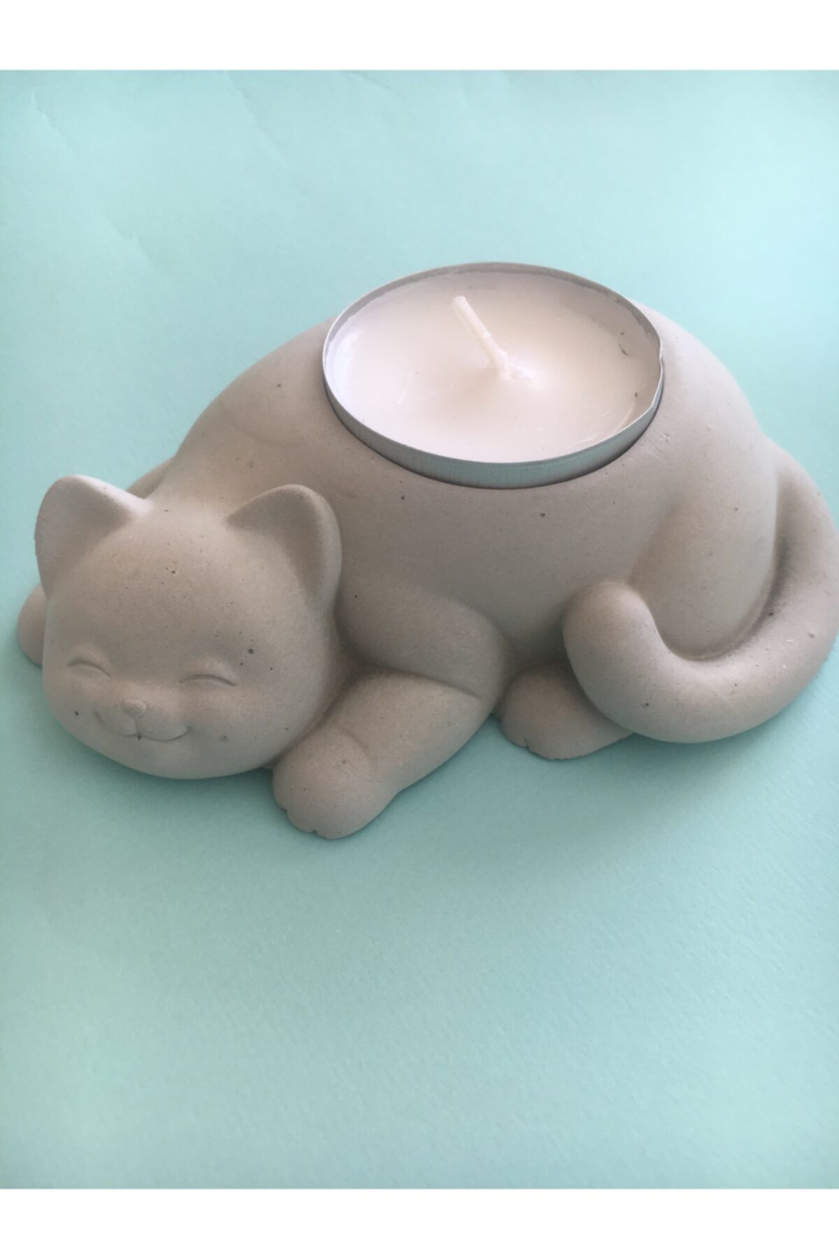 EL YAPIMI Kampanyalı Fiyat- Kedi Mumluk - Tealight Mum Hediyeli