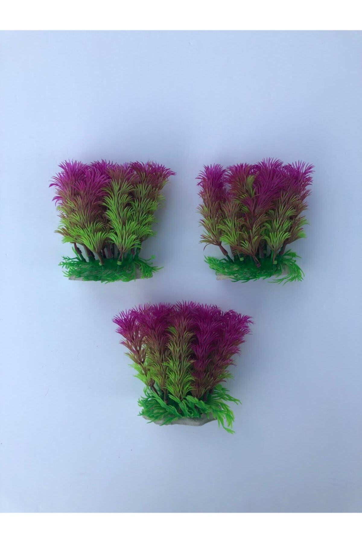 Naturel Color Plastik Akvaryum Bitkisi Mor 10 Cm (3 Adet)