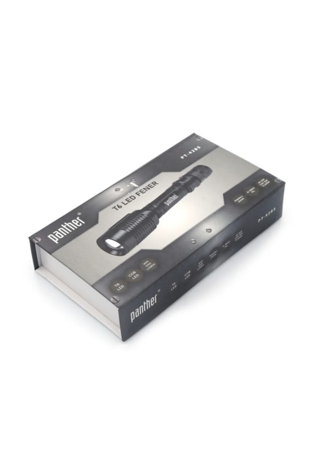 Panther Pt-4285 5w T6 Led 1000 Lümen Çift Pilli Zoomlu Şarjlı Avcı El Feneri Pt-4285-5w