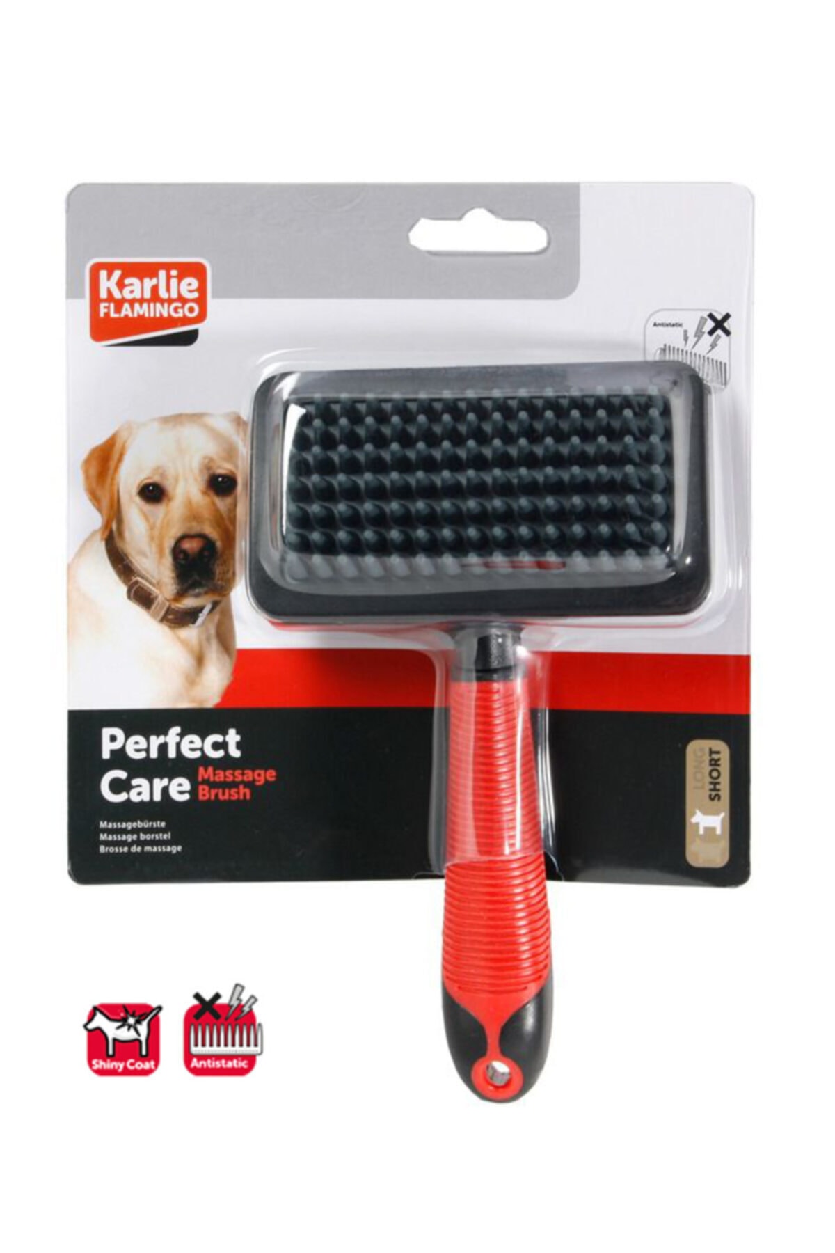 Durbuldum Karlıe Masaj Fırçası 19x12x4 Cm Kırm.-siyah