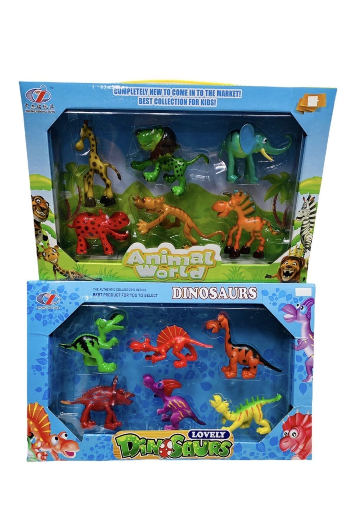 toysandmore Dinazor Ve Vahşi Sevimli Hayvanlar 12 Parça Et Malzeme Renkli