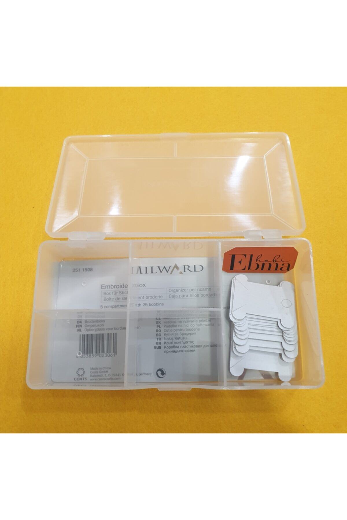 Milward Dikiş-nakış Kutusu | 5 Bölmeli 18×9.5×3.8 Cm | 25 Adet Iplık Sarma Kartı Hedıye