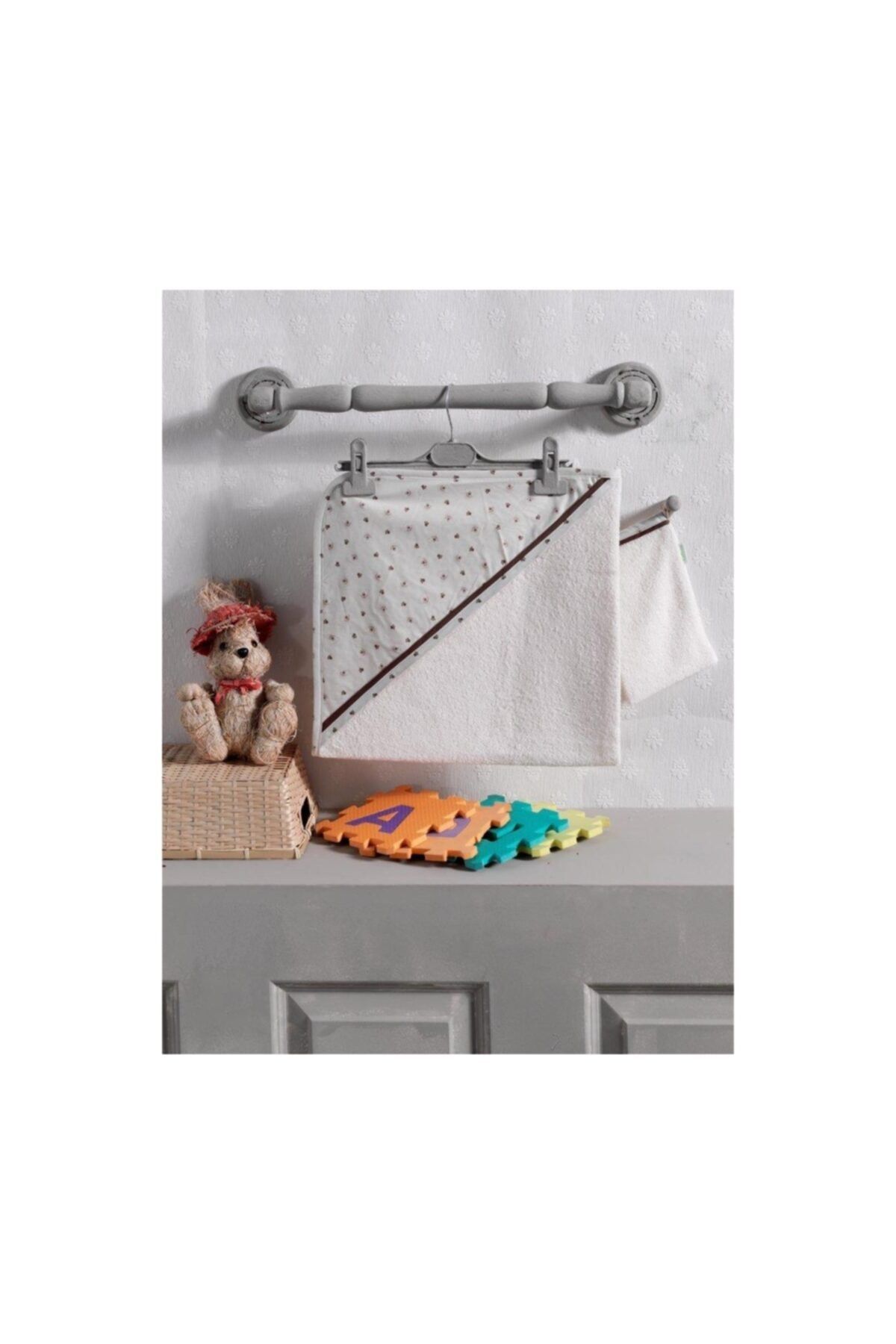 Kidboo Cute Bear Beige Bebek Havlusu Bej