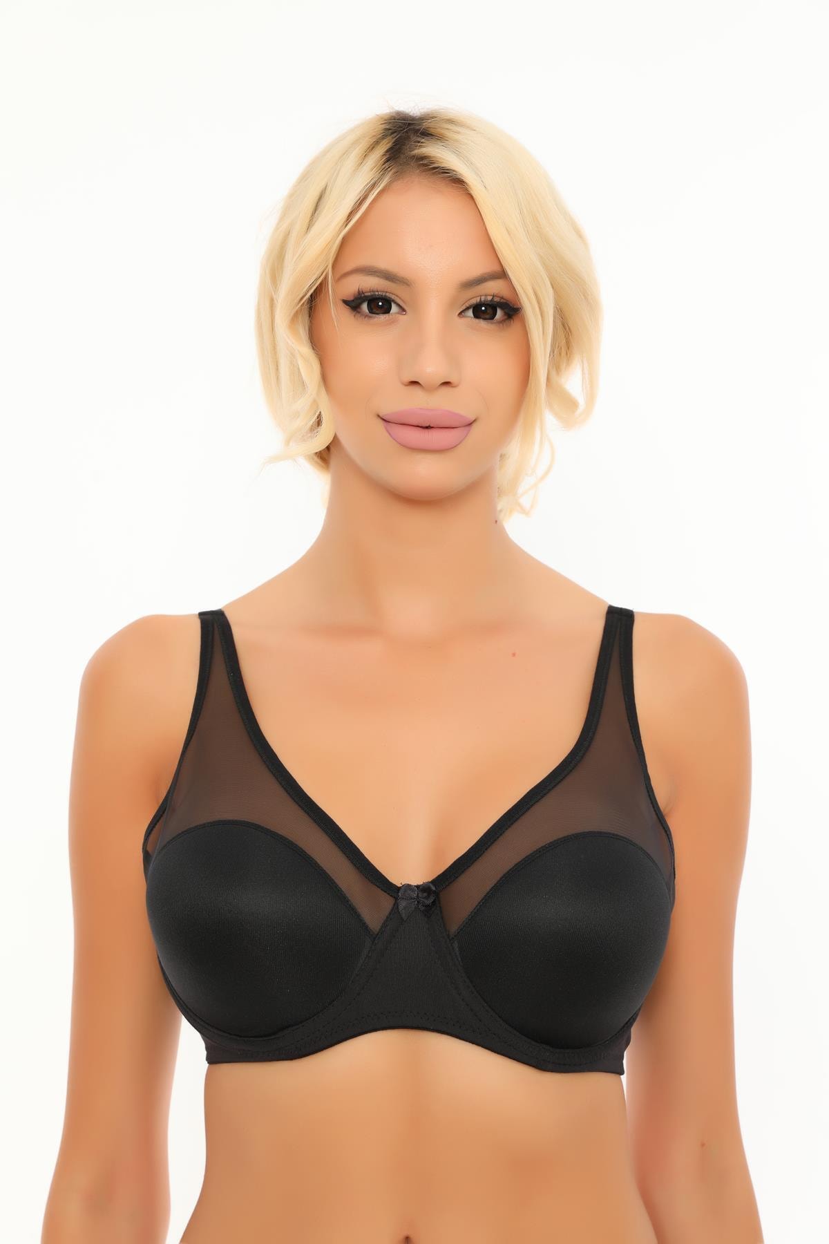 SEBOTEKS Soft Cup Telli Tül Detaylı Dolgusuz Minimizer Toparlayıcı Sütyen 910