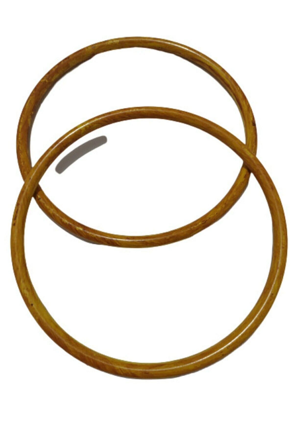 HyL Center Bambu Görünümlü Plastik Çanta Sapı Sarı (20 Cm)