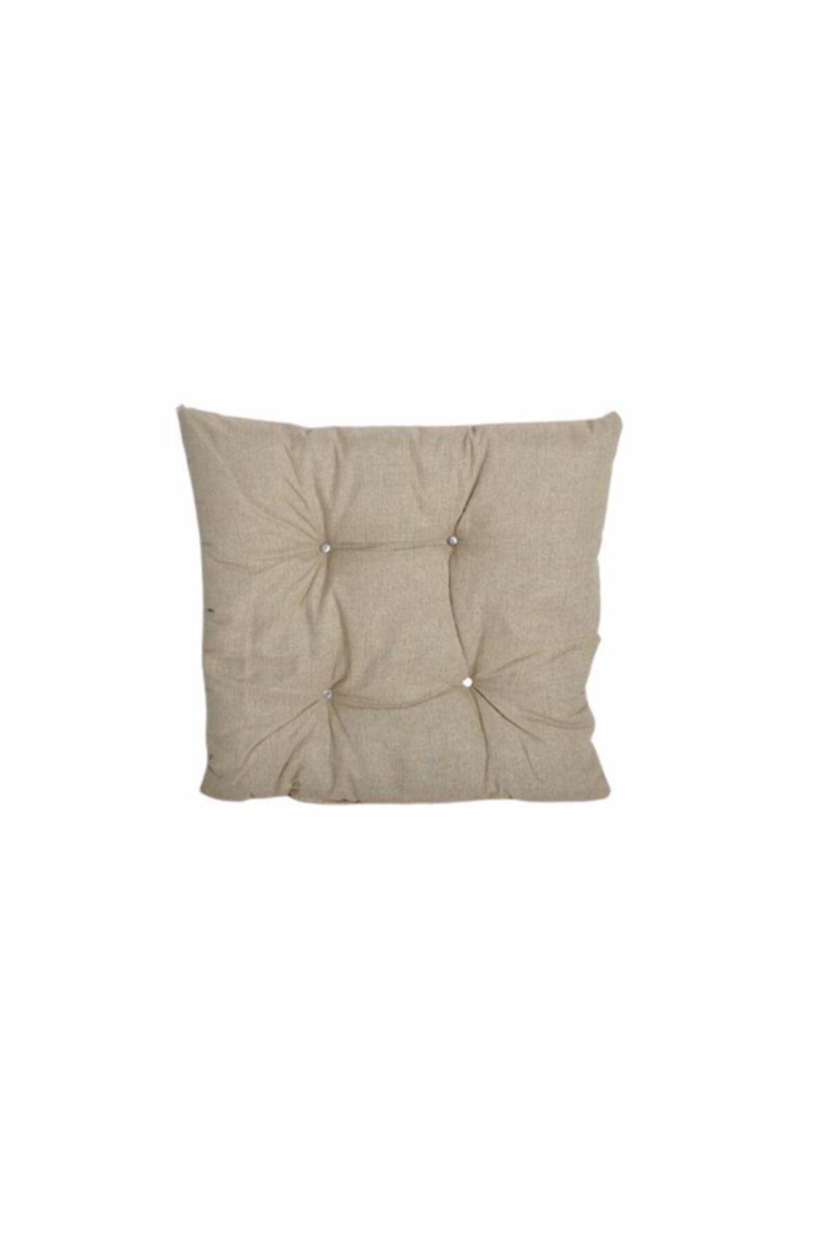LEVA Pofidik Kare Sandalye Minderi Elyaf Dolgu Düz Desen Sade Kahve 40 X 40 cm 9020213