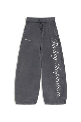 Baskılı barrel fit şardonlu eşofman altı Image 5