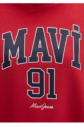 Logo Baskılı Kırmızı Sweatshirt 1S10381-80638 Image 5