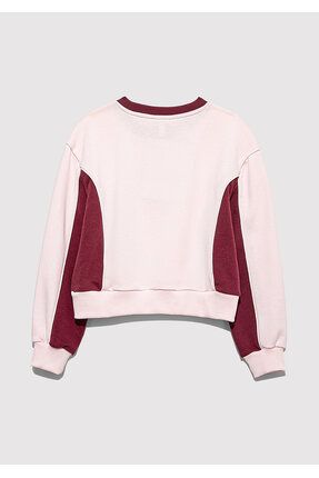 Jeans Baskılı Pembe Sweatshirt 7S10120-90773 Image 2