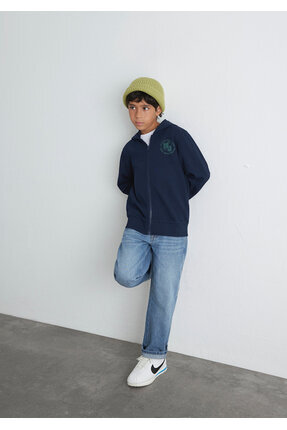 MJ Baskılı Lacivert Sweatshirt 6S10127-82318 Image 2