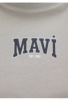 Logo Baskılı Gri Crop Tişört Crop / Kısa Kesim 1613411-70112 Image 6