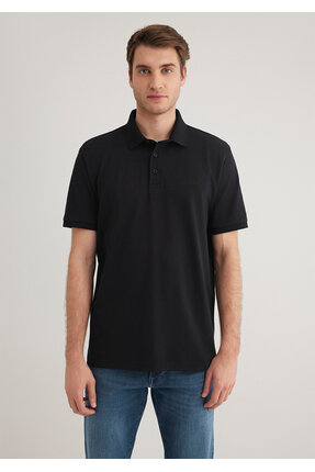 Black Siyah Polo Tişört Regular Fit / Normal Kesim 0612520-900 Image 3