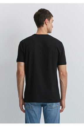 Hav Baskılı Siyah Tişört Regular Fit / Normal Kesim 0612759-900 Image 2