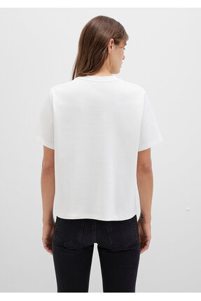 MV Baskılı İnterlok Ekru Tişört Regular Fit / Normal Kesim 1613148-80194 Image 3