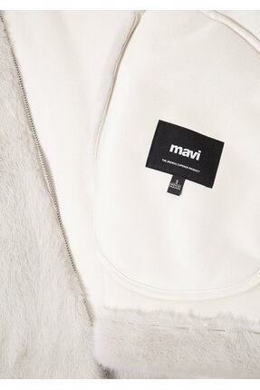 Açık Gri Peluş Ceket Oversize / Geniş Kesim 1110597-70037 Image 7