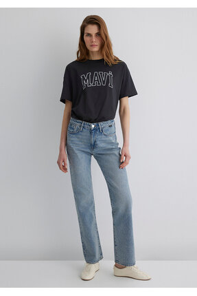 Logo Baskılı Siyah Tişört Regular Fit / Normal Kesim 1611193-900 Image 3