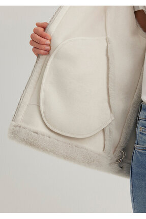 Açık Gri Peluş Ceket Oversize / Geniş Kesim 1110597-70037 Image 5