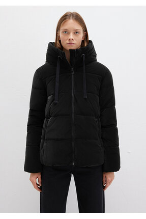 Kapüşonlu Siyah Şişme Mont 1110043-900 Image 3