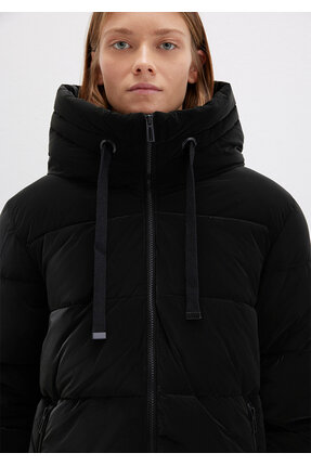Kapüşonlu Siyah Şişme Mont 1110043-900 Image 5